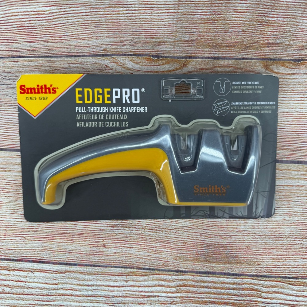 Smiths‎ EdgePro Pull-Through Knife Sharpener 50090 Yellow Gray 2-Stage Manual